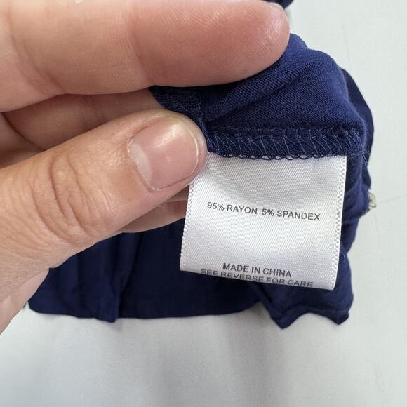 ModCloth Dress Womens XS Navy Blue Flare Bell Sleeve Ruffle Hem Rayon Stretch - Picture 4 of 6